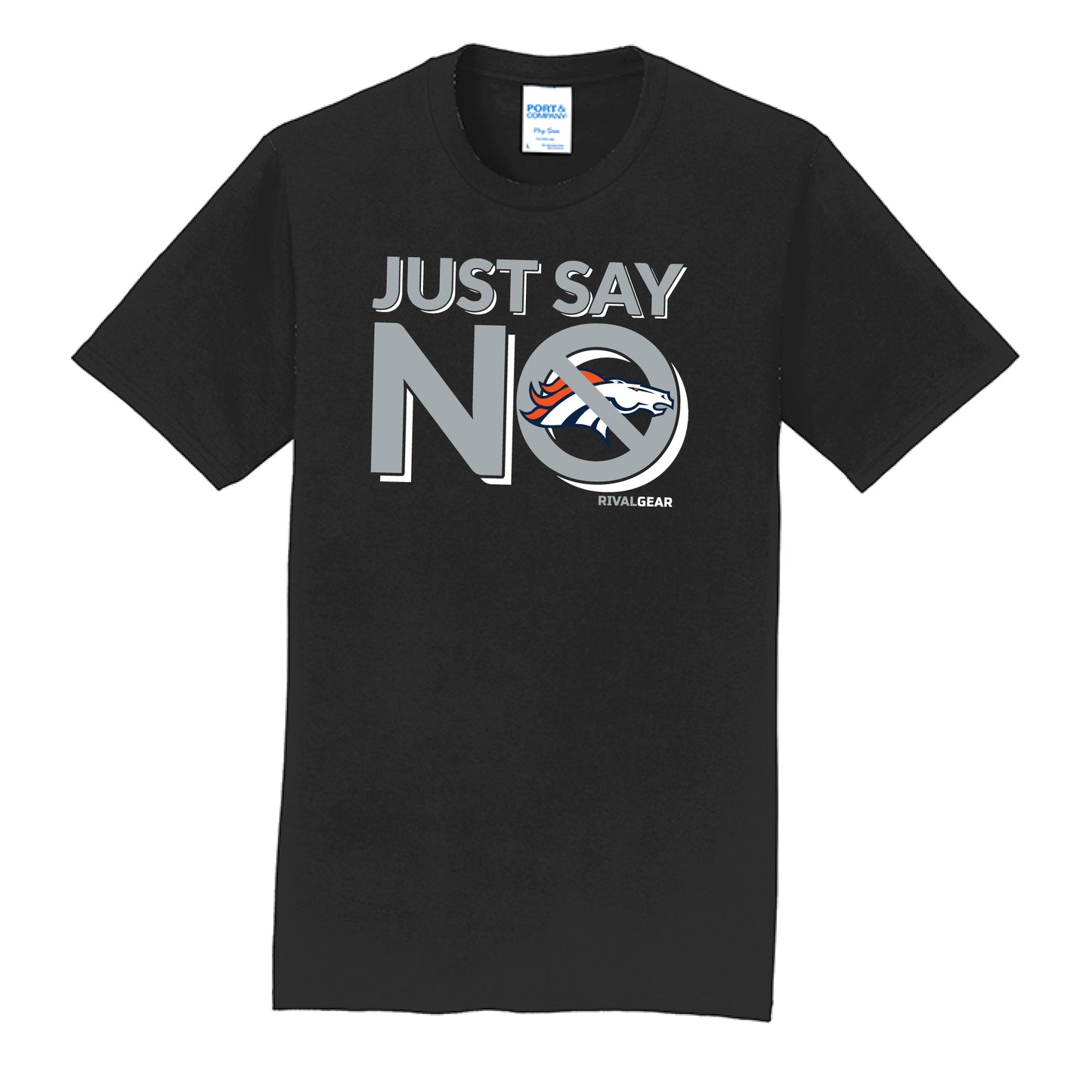 Just Say No T-Shirt for Raiders Football Fans (Anti-Broncos)