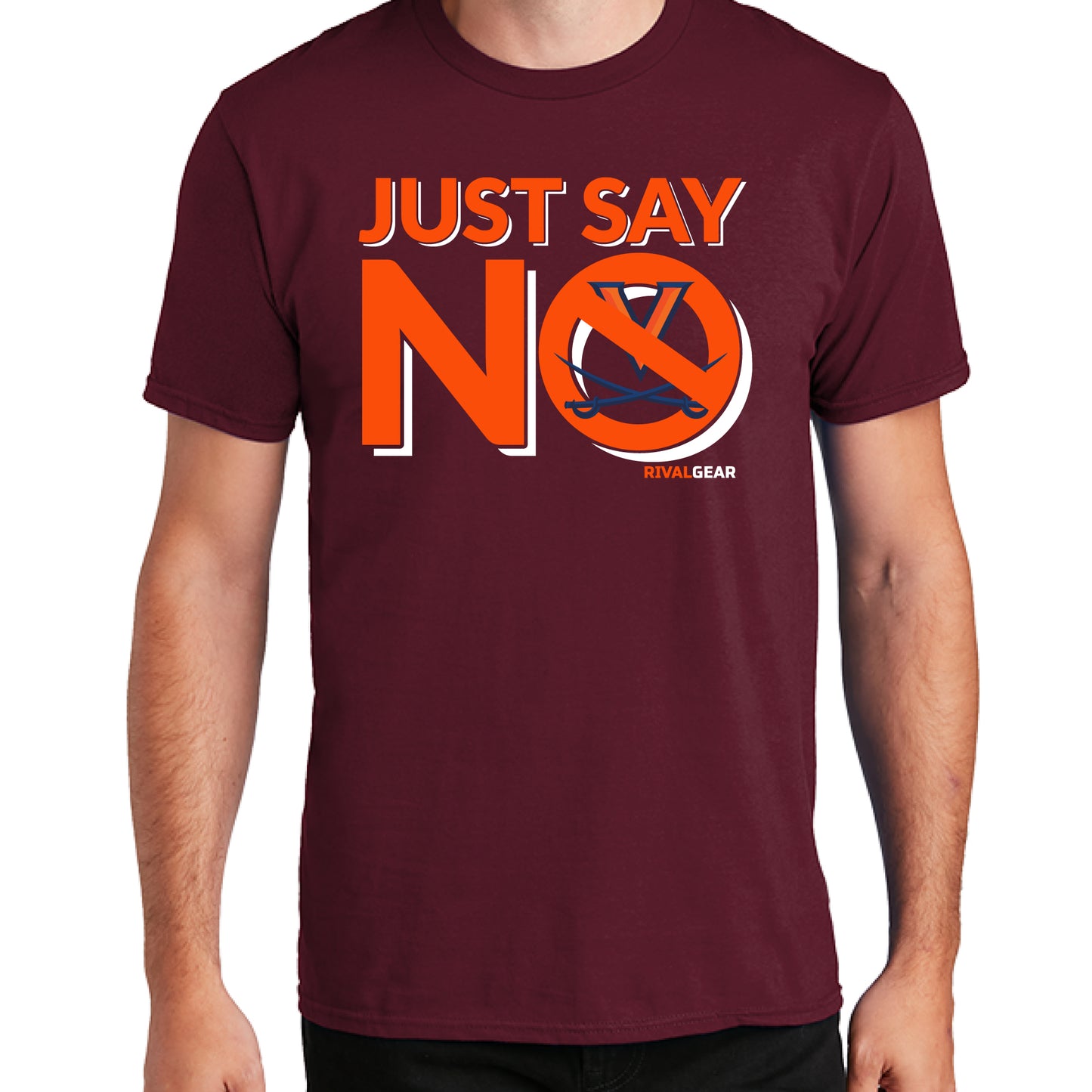Just Say No T-Shirt for Virginia Tech Football Fans (Anti-Virginia)