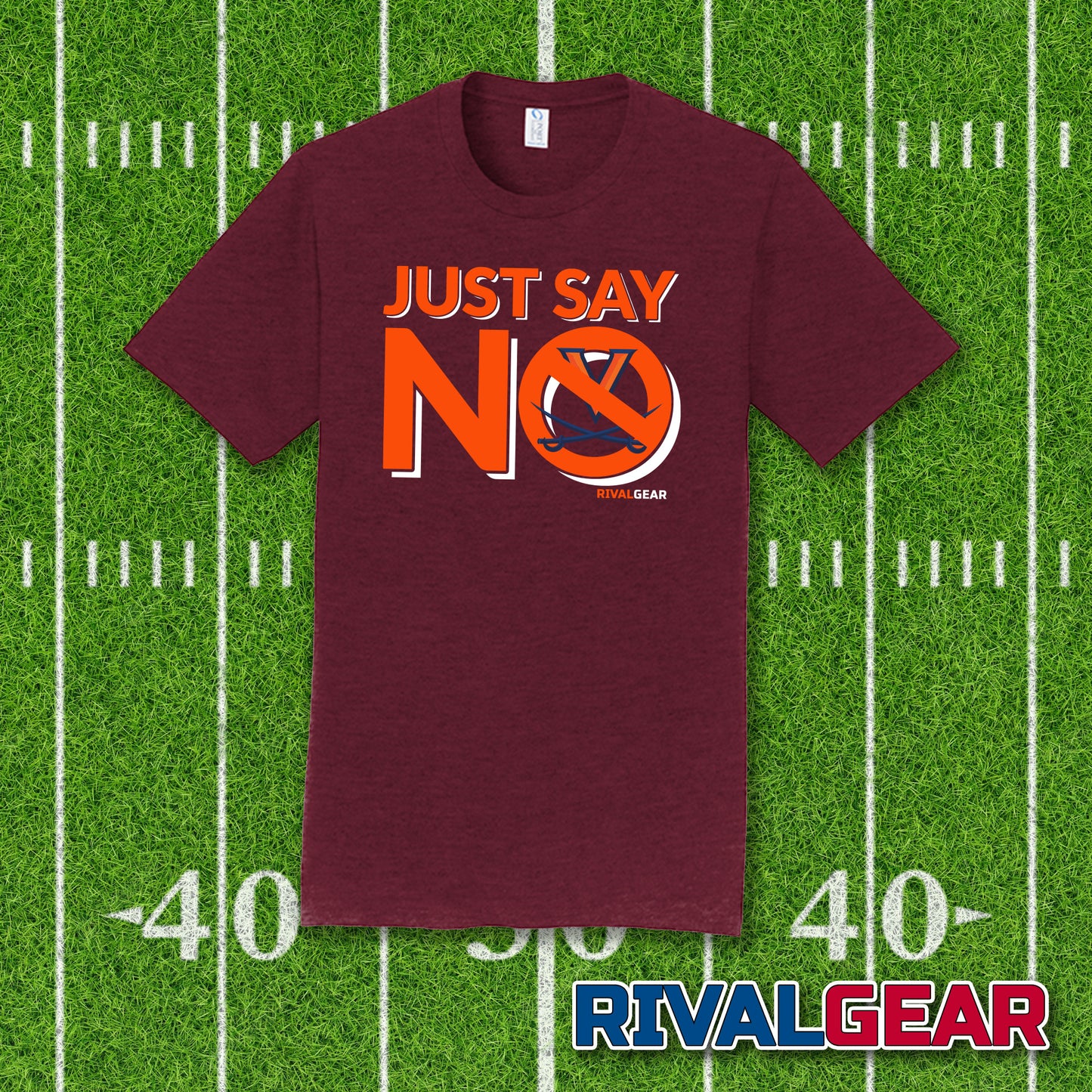 Just Say No T-Shirt for Virginia Tech Football Fans (Anti-Virginia)