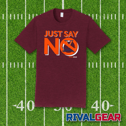 Just Say No T-Shirt for Virginia Tech Football Fans (Anti-Virginia)
