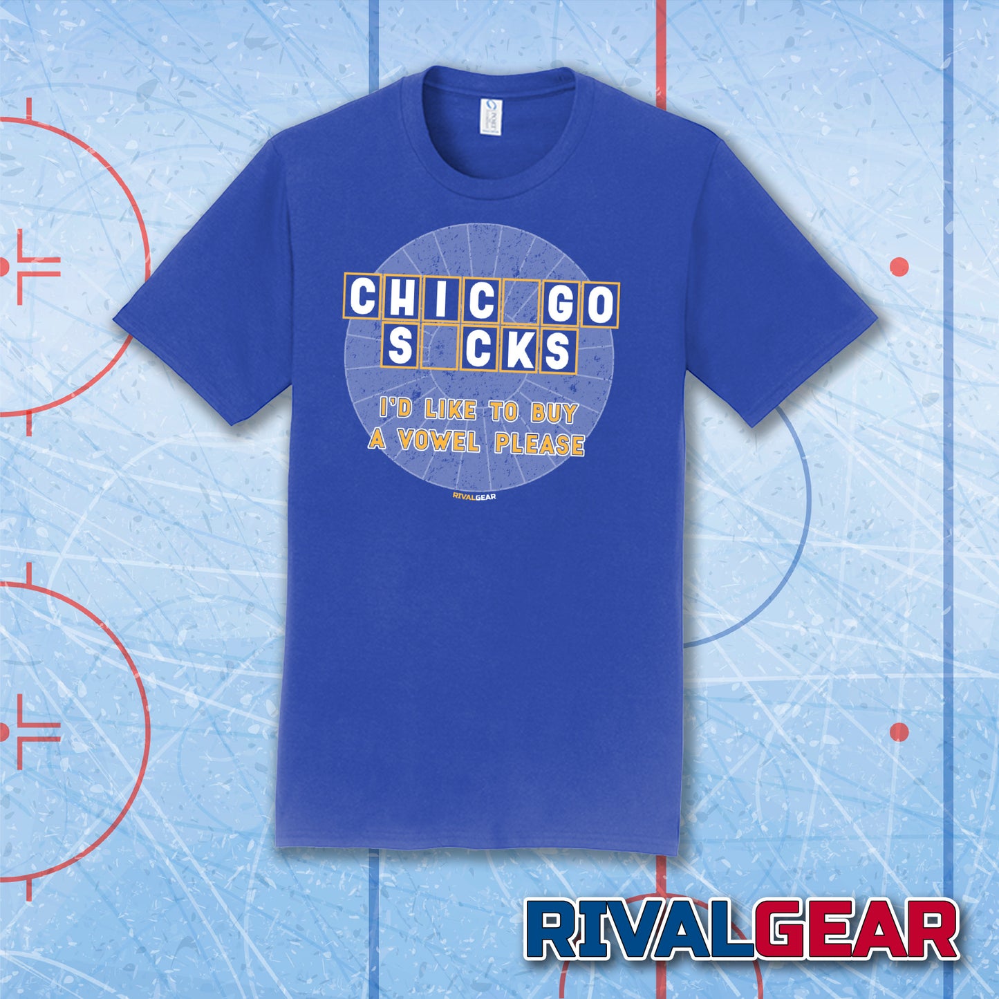 Buy A Vowel T-Shirt for Blues Hockey Fans (Anti-Chicago)