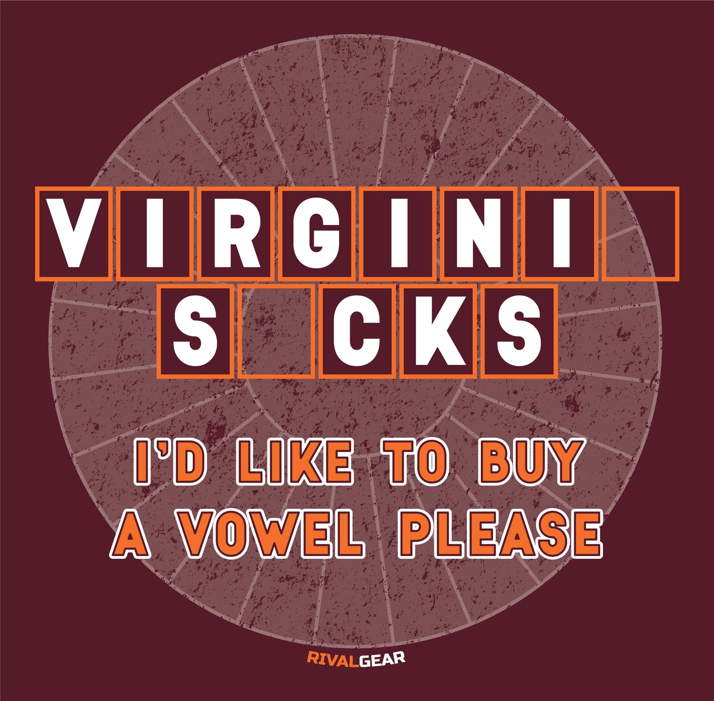 Buy A Vowel T-Shirt for Virginia Tech Football Fans (Anti-Virginia)