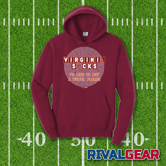 Buy A Vowel T-Hoodie for Virginia Tech Football Fans (Anti-Virginia)