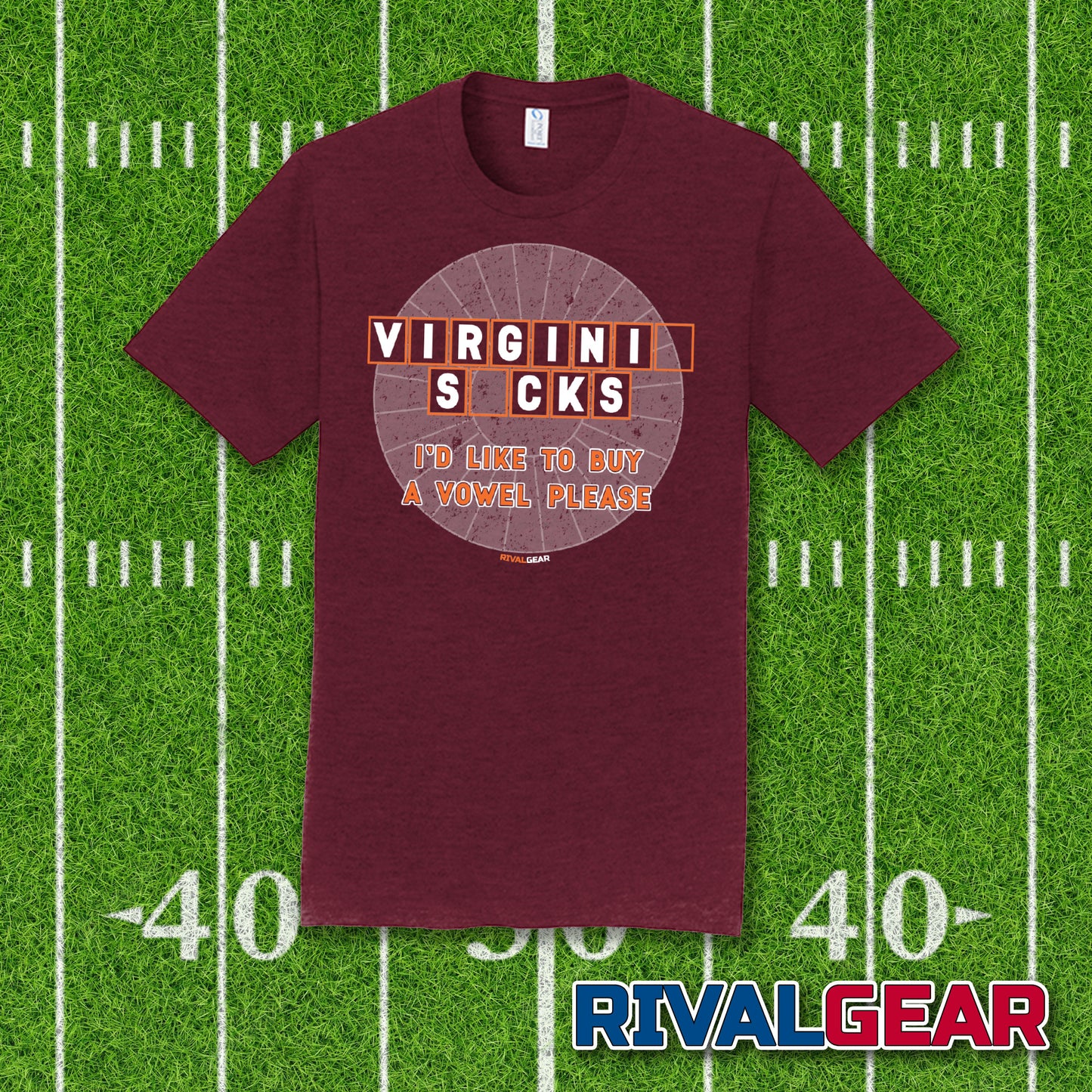 Buy A Vowel T-Shirt for Virginia Tech Football Fans (Anti-Virginia)