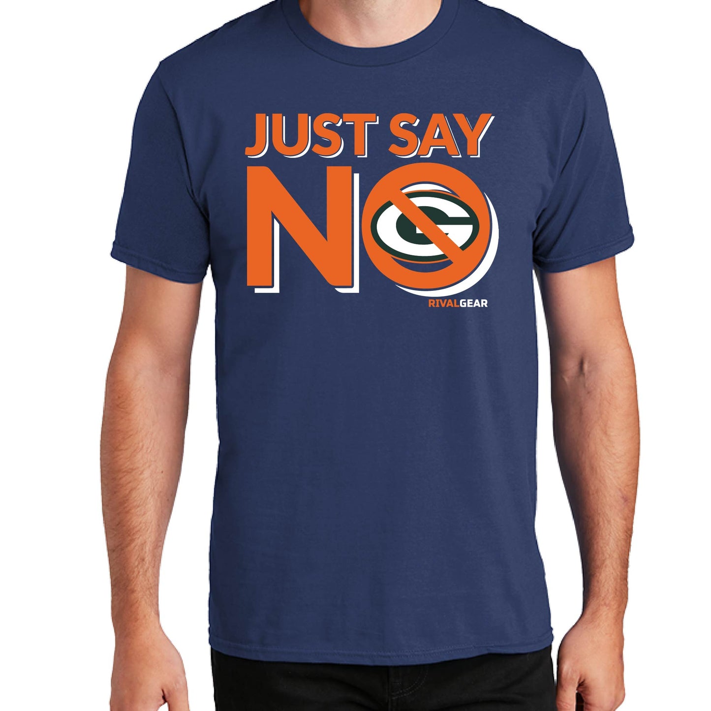 Promo Just Say No T-Shirt for Bears Football Fans (Anti-Packers)