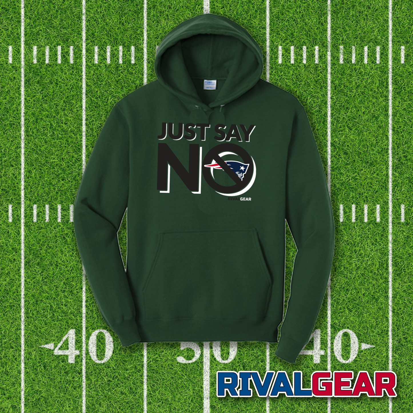 Just Say No Hoodie for Jets Football Fans (Anti-Patriots)