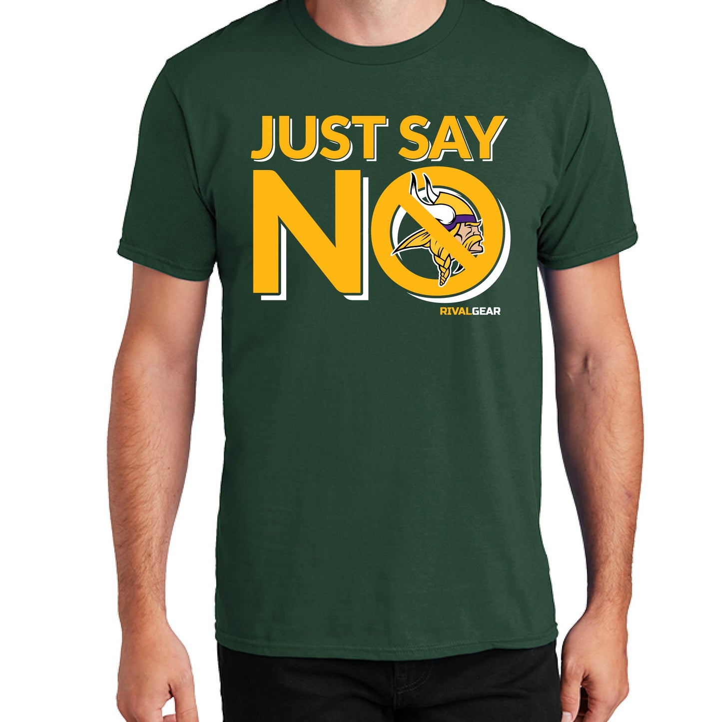 Just Say No T-Shirt for Packers Football Fans (Anti-Vikings)