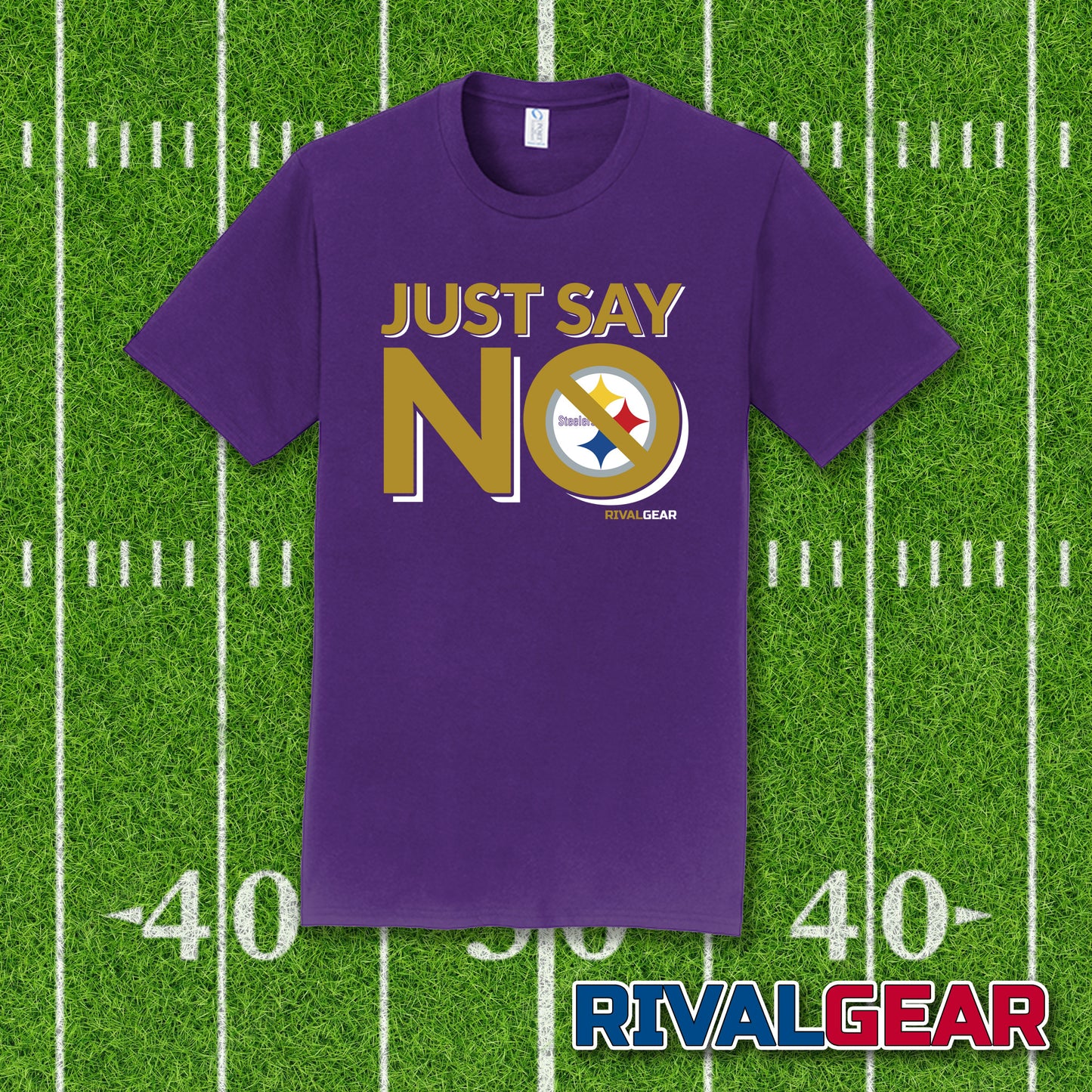 Promo Just Say No T-Shirt for Ravens Football Fans (Anti-Steelers)