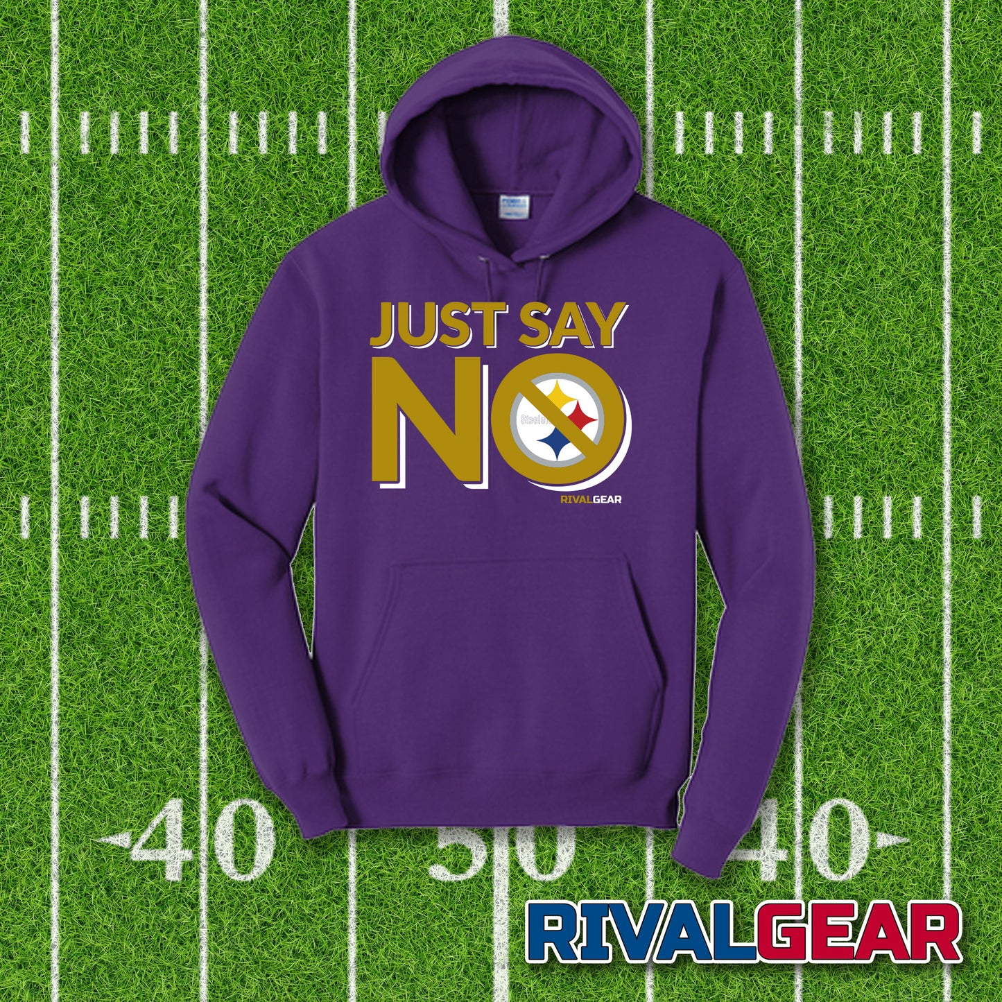 Just Say No Hoodie for Ravens Football Fans (Anti-Steelers)