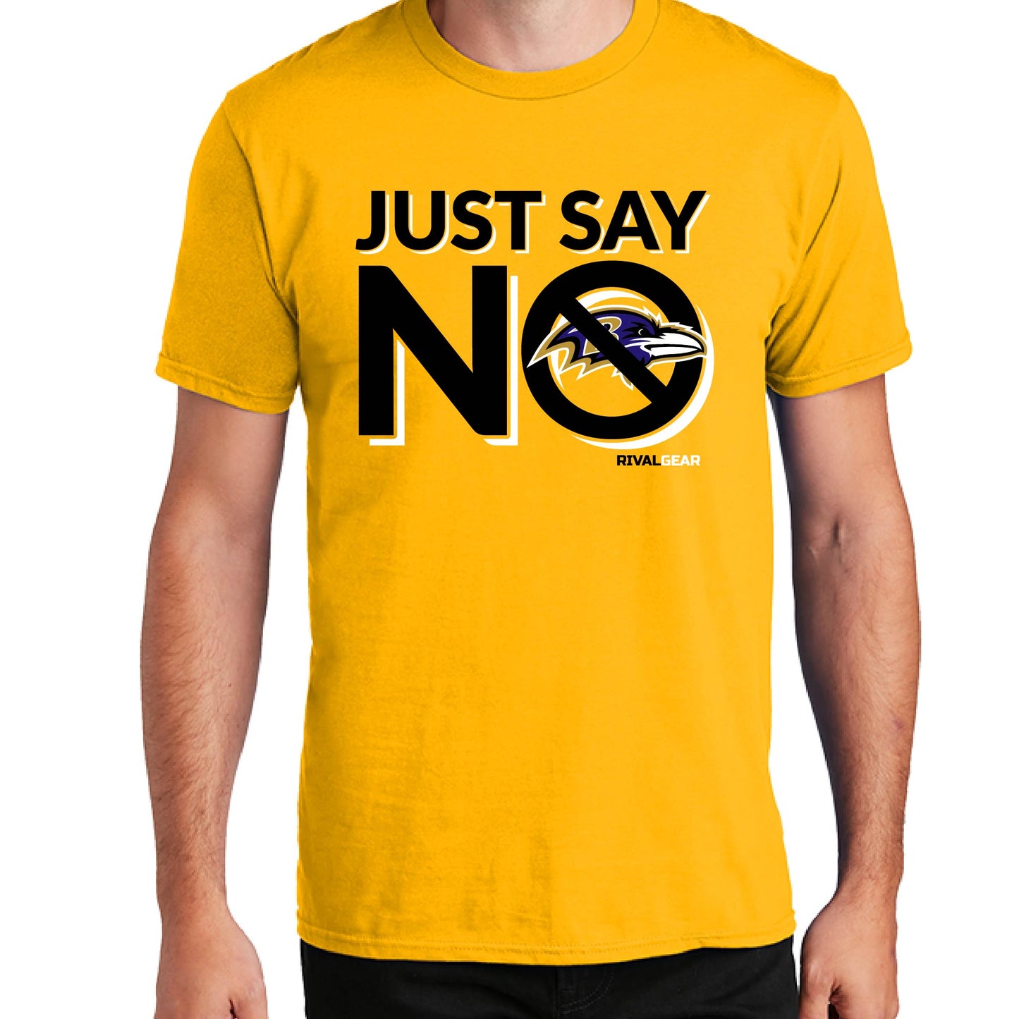 Promo Just Say No T-Shirt for Steelers Football Fans (Anti-Ravens)