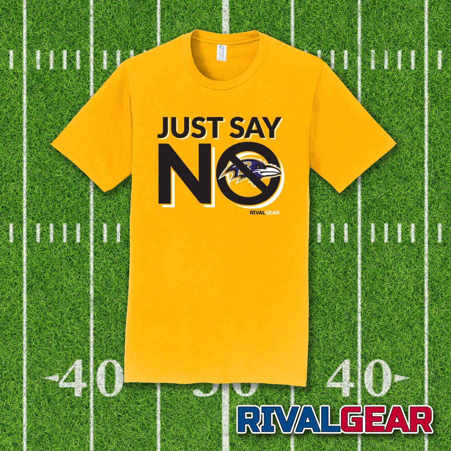 Promo Just Say No T-Shirt for Steelers Football Fans (Anti-Ravens)