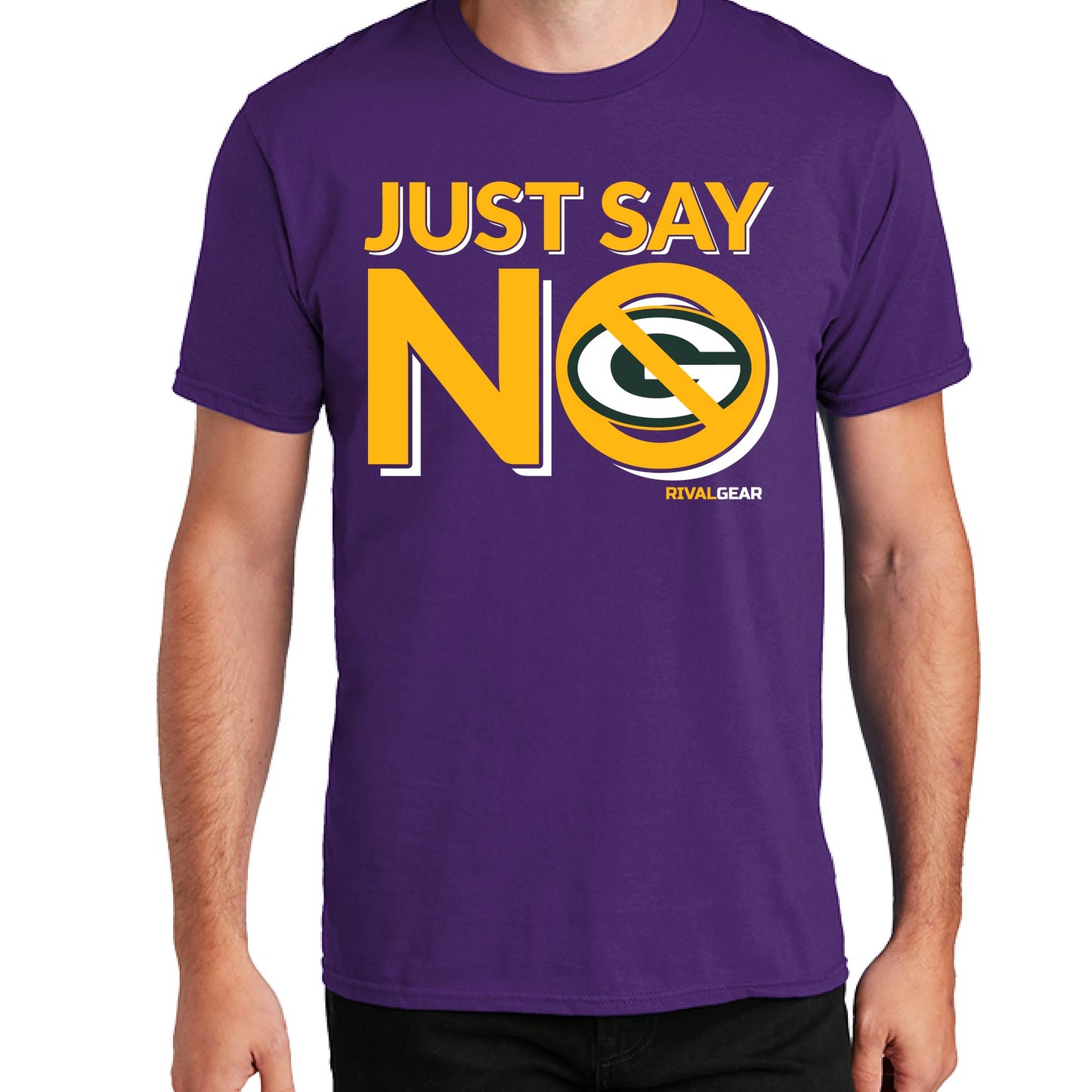 Just Say No T-Shirt for Vikings Football Fans (Anti-Packers)