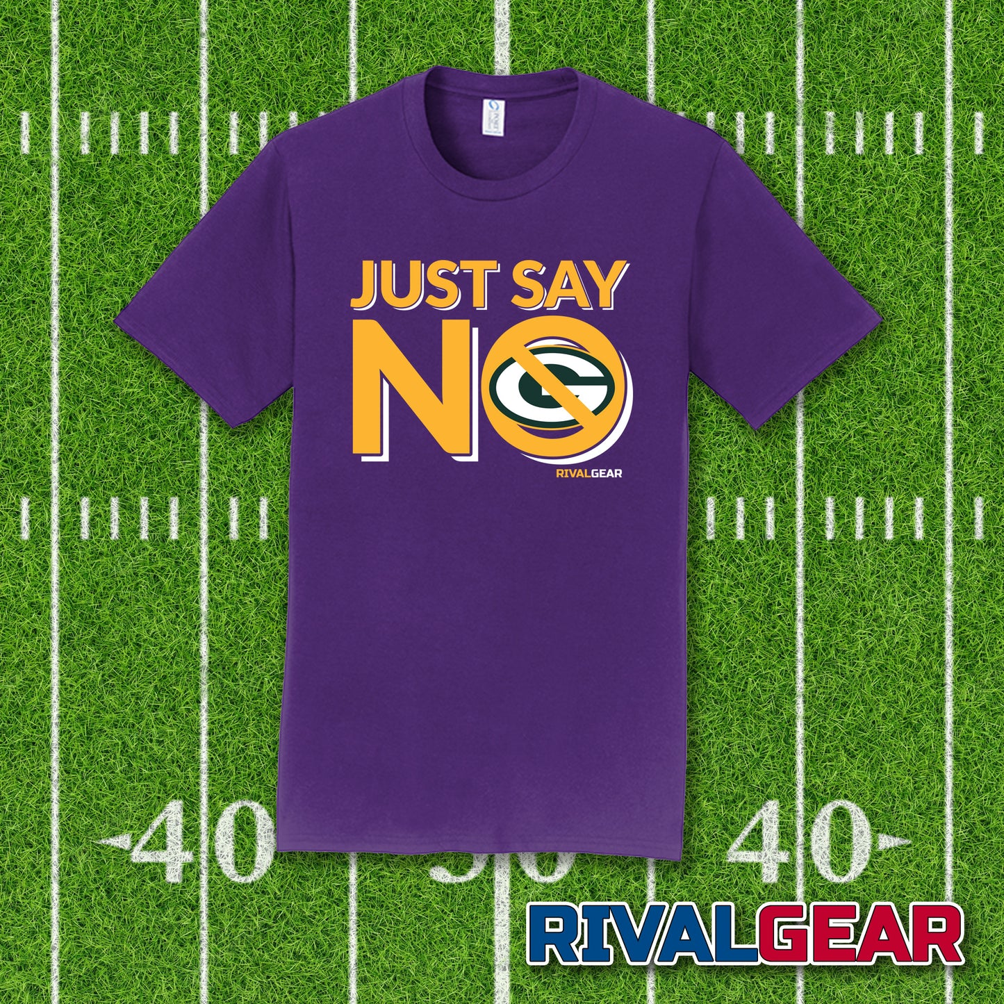 Just Say No T-Shirt for Vikings Football Fans (Anti-Packers)