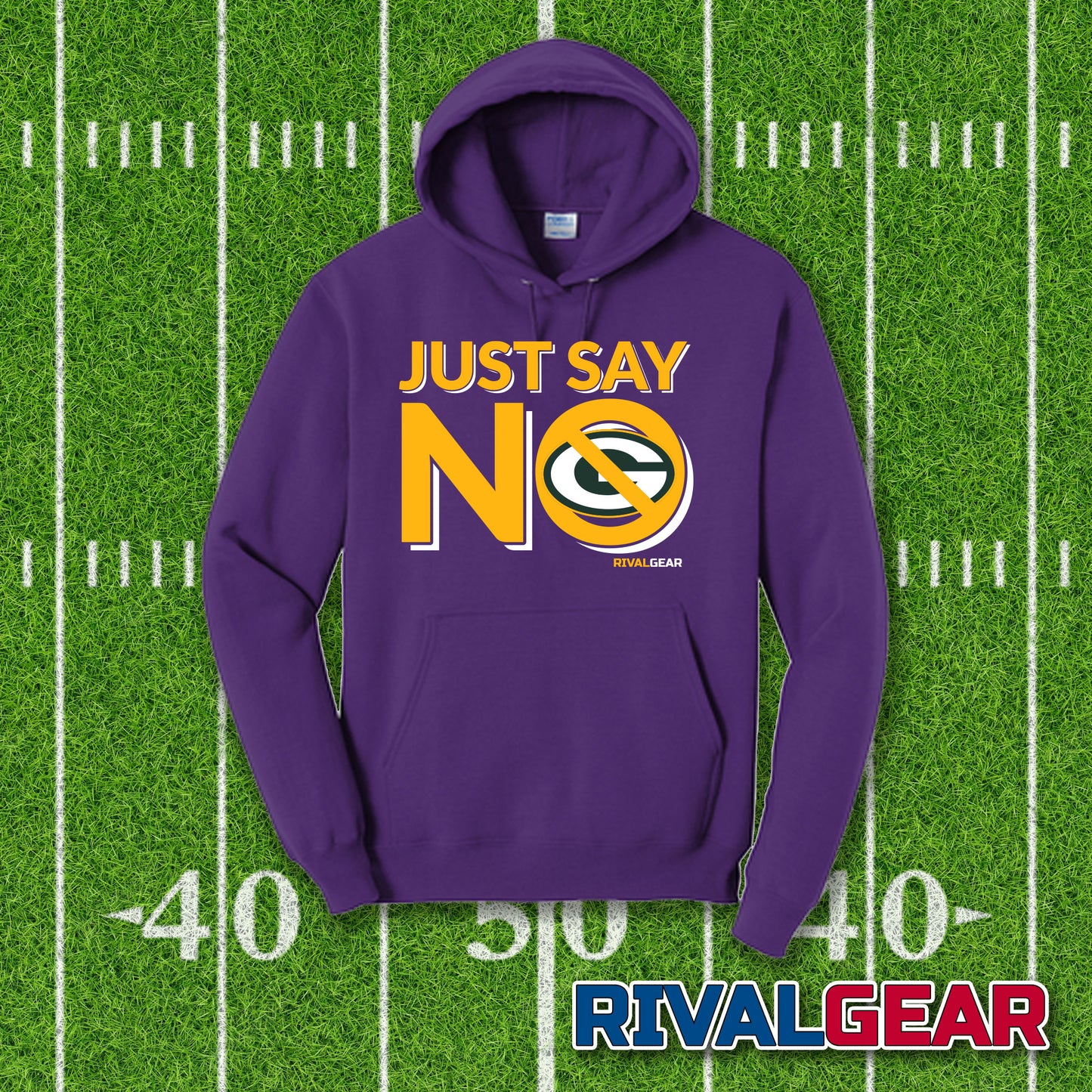 Just Say No Hoodies for Vikings Football Fans (Anti-Packers)