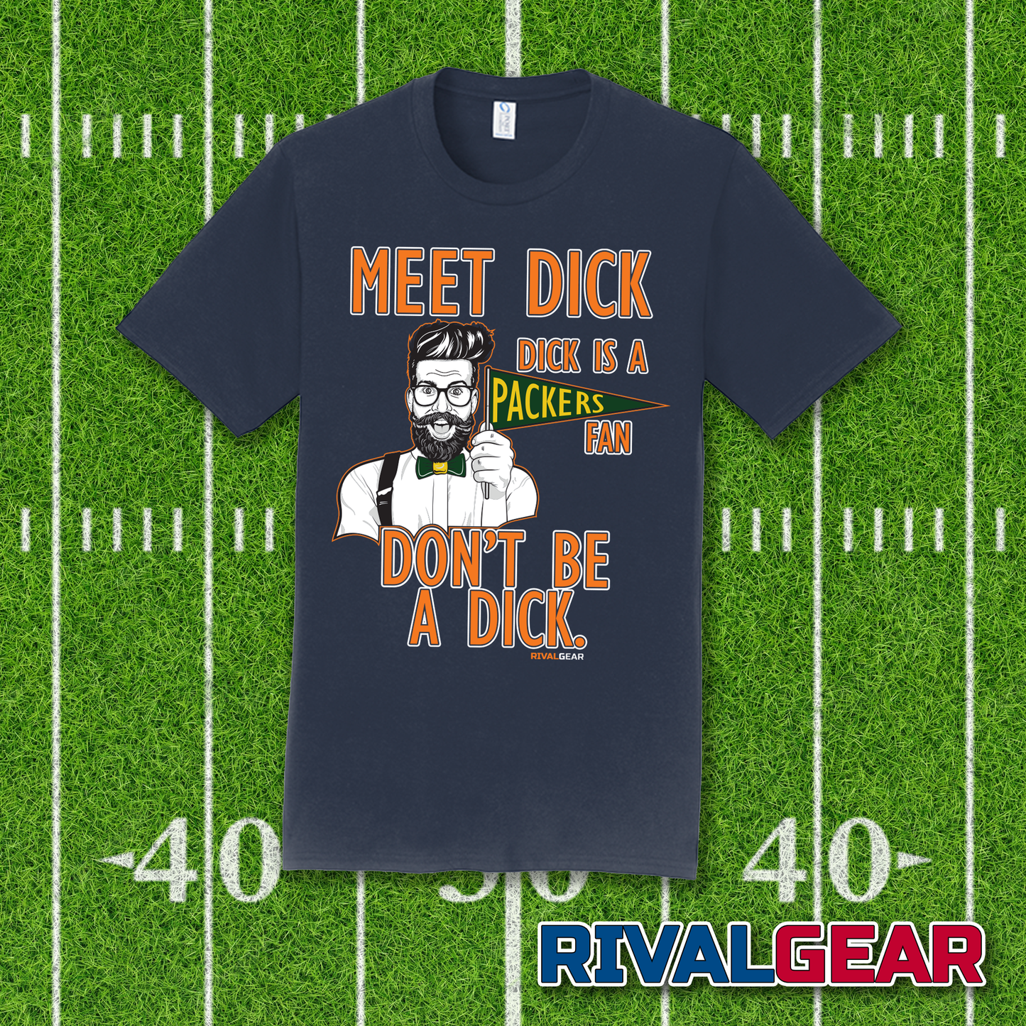 Promo Meet Dick T-Shirt for Bears Football Fans (Anti-Packers)