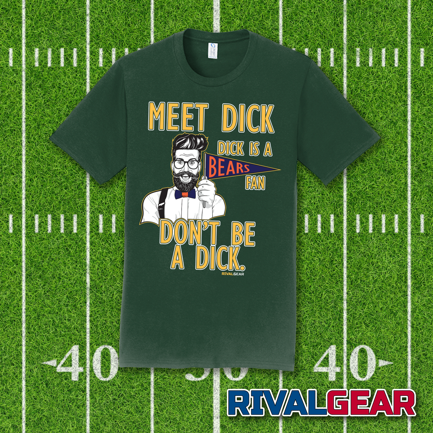 Promo Meet Dick T-Shirt for Packers Football Fans (Anti-Bears)