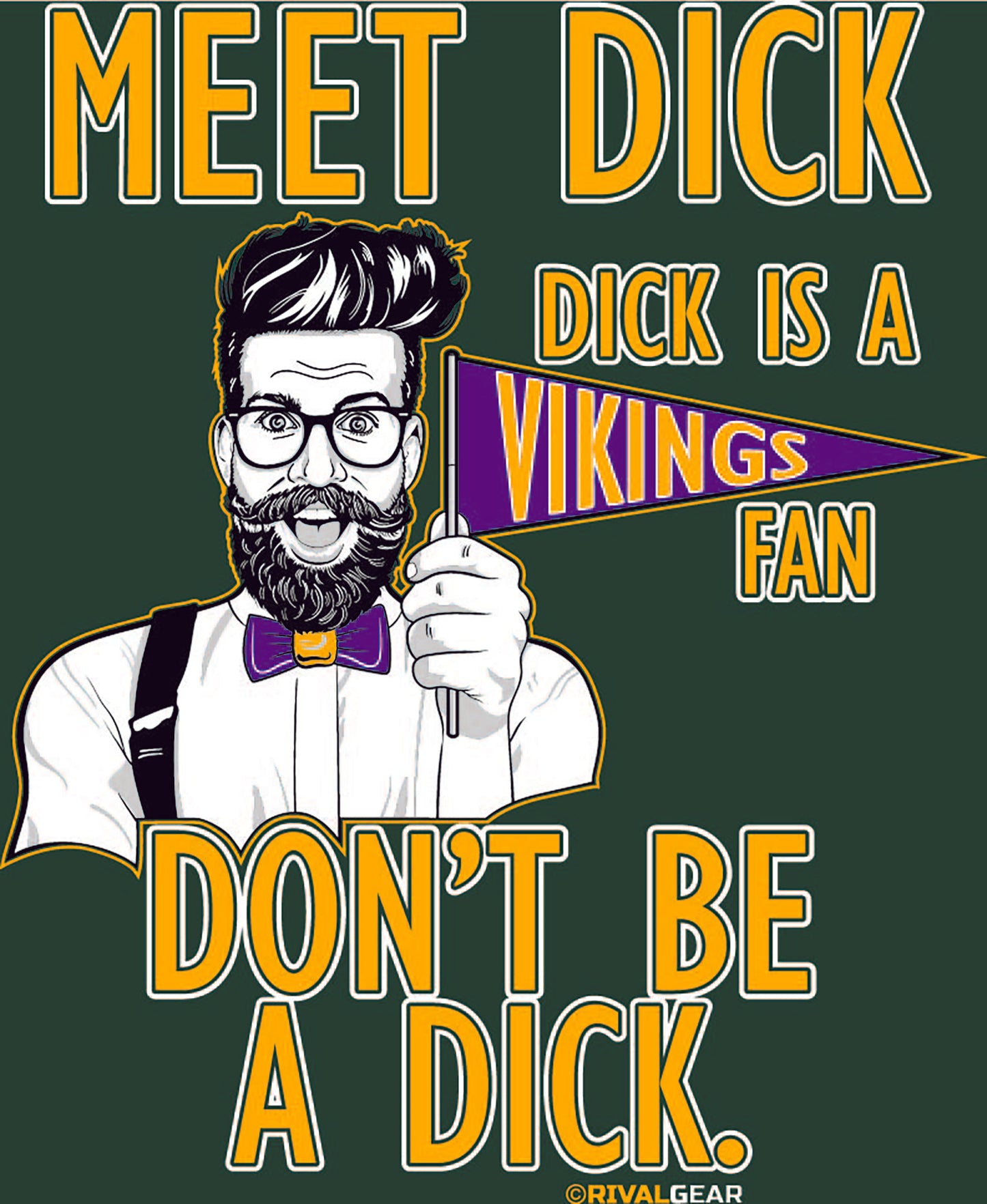 Promo Meet Dick T-Shirt for Packers Football Fans (Anti-Vikings)