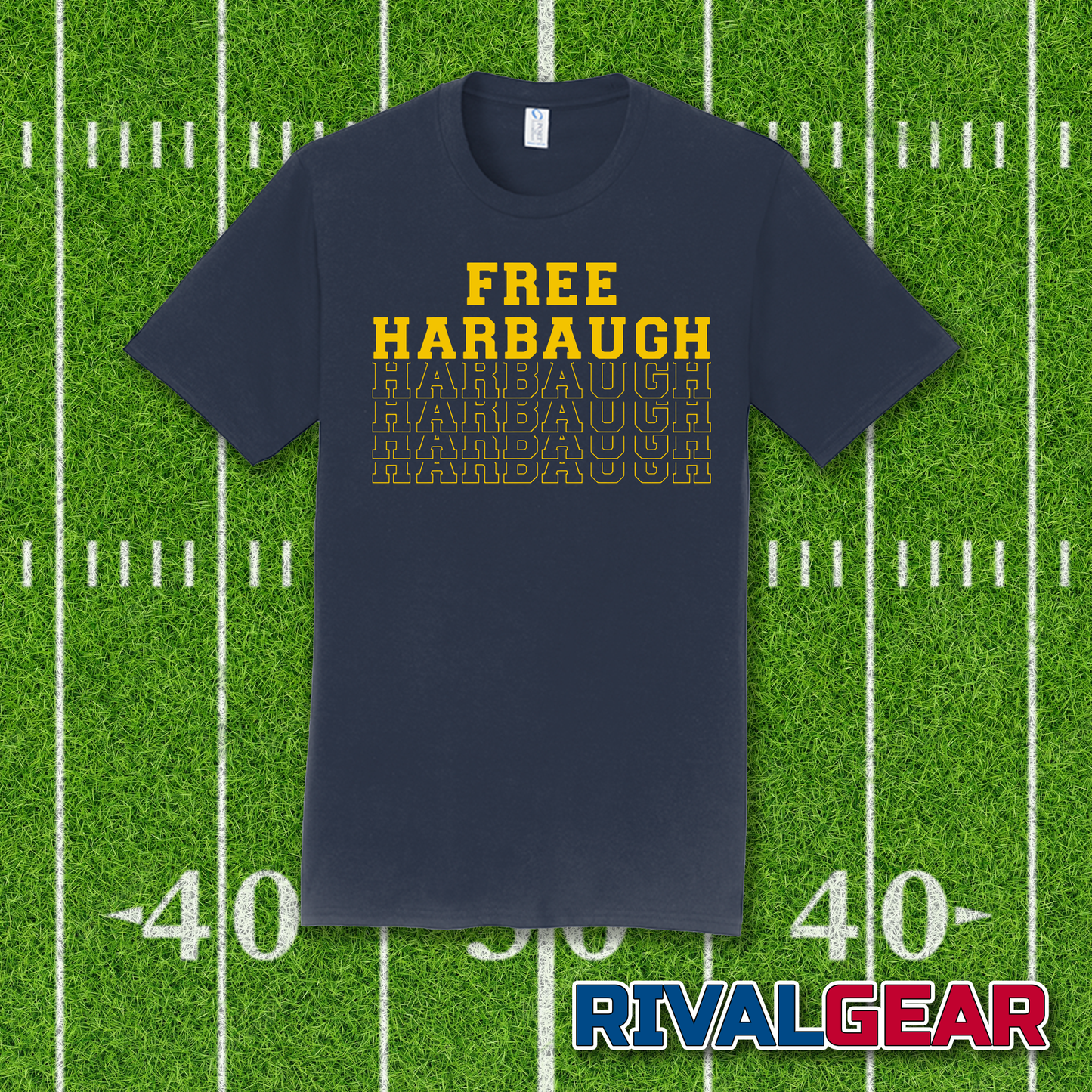 Free Harbaugh Faded T-Shirt for Michigan Football Fans