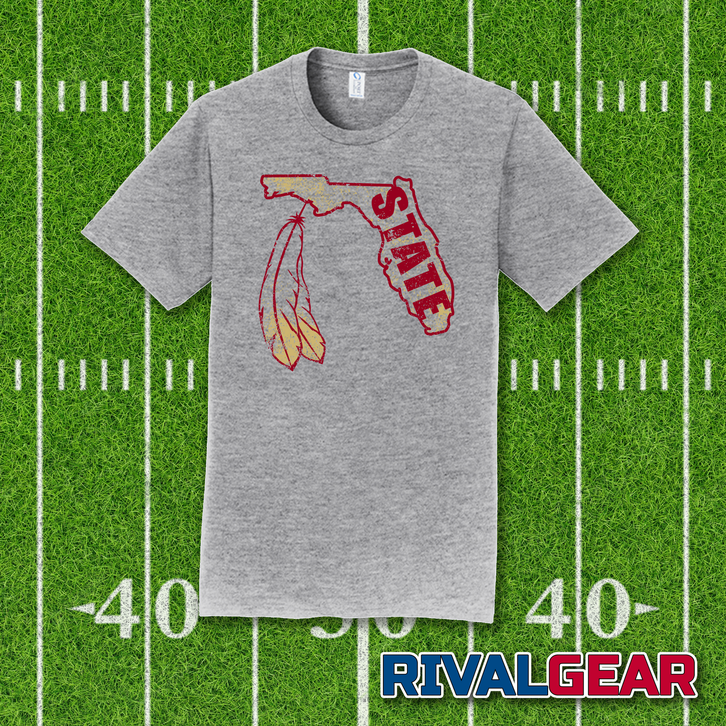 State Of Florida Feather - Florida State Football Fans T-Shirt