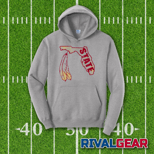 State of Florida Feather Hoodie - Florida State Football Fans Hoodie