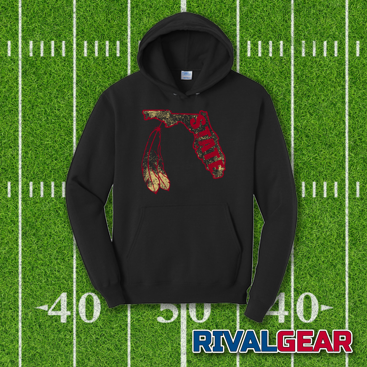 State of Florida Feather Hoodie - Florida State Football Fans Hoodie