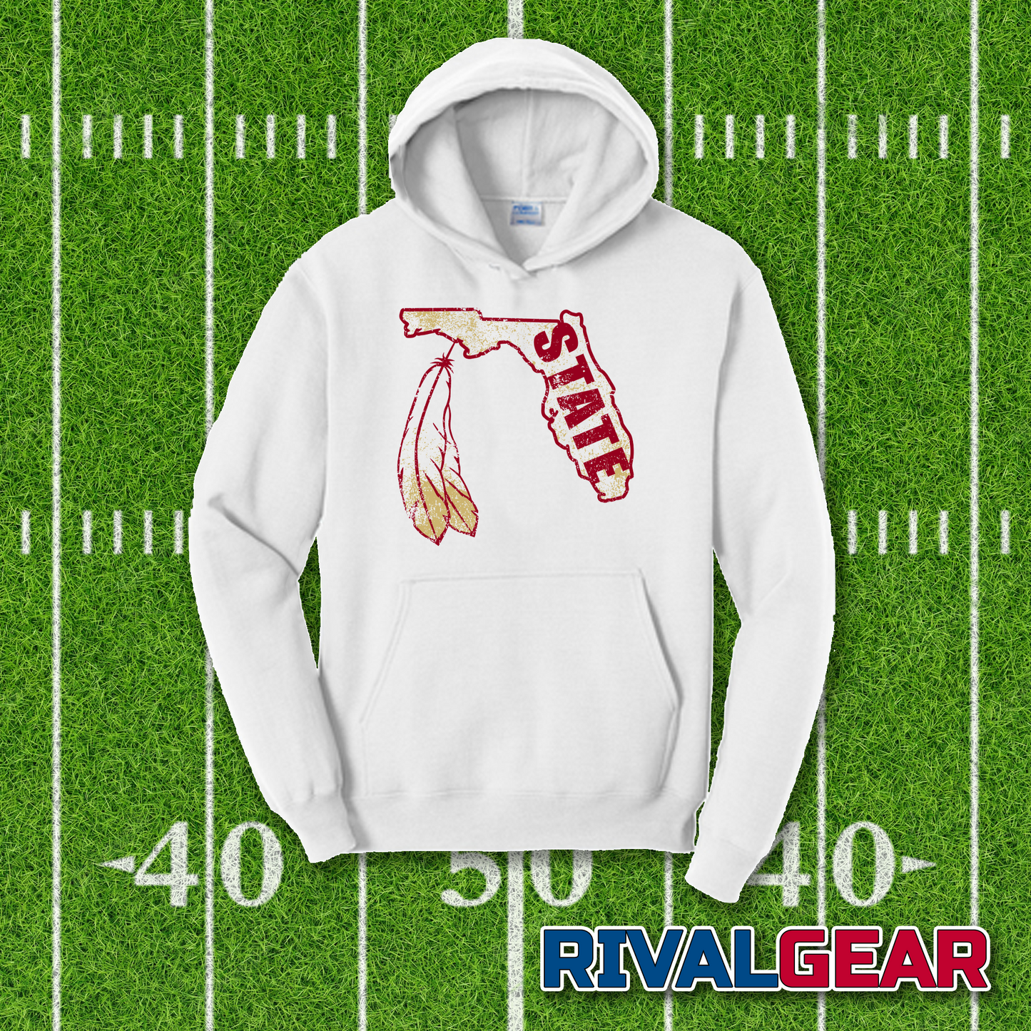 State of Florida Feather Hoodie - Florida State Football Fans Hoodie